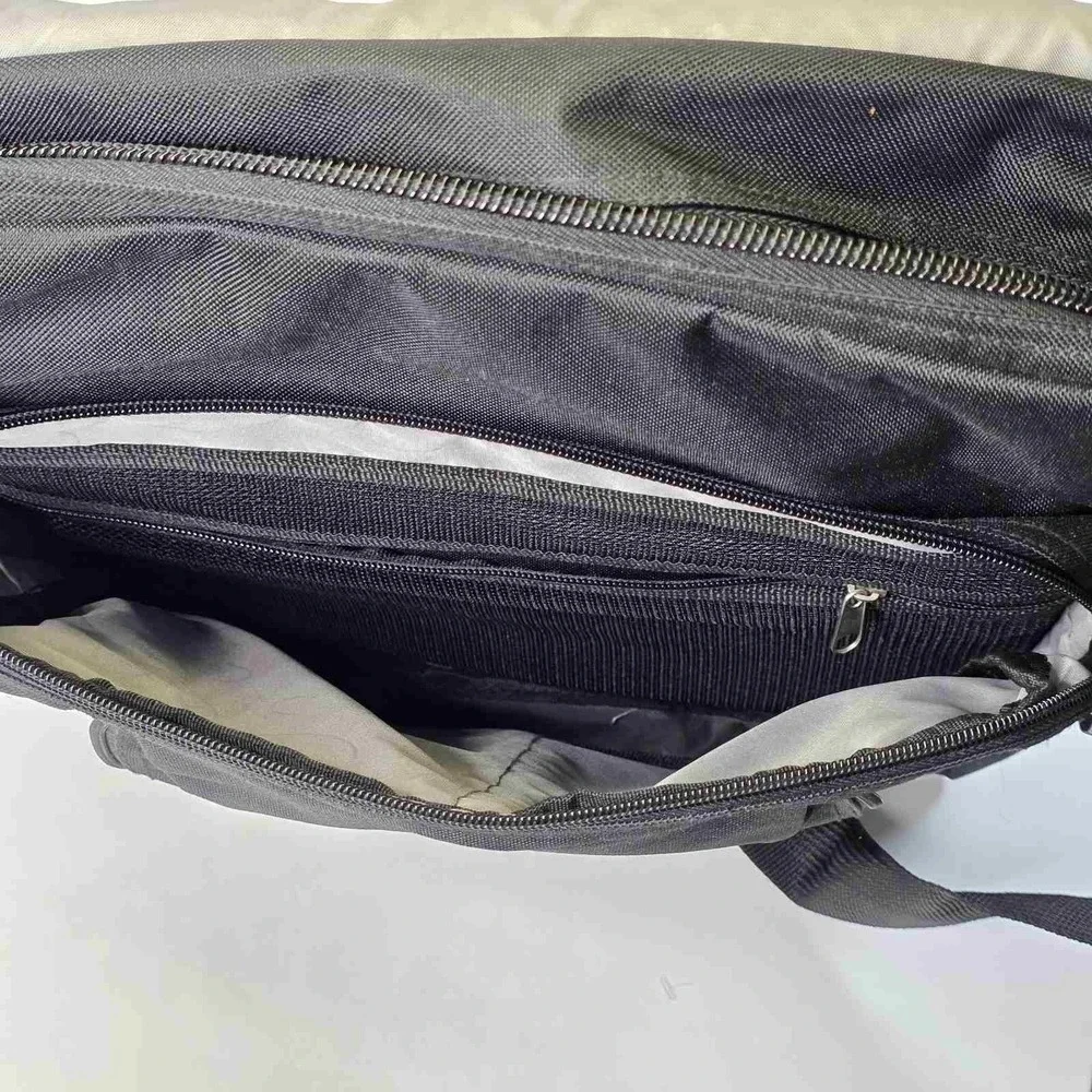 Vintage IBM Briefcase Laptop PC Shoulder Messenger Black Blue Employee Bag Rare
